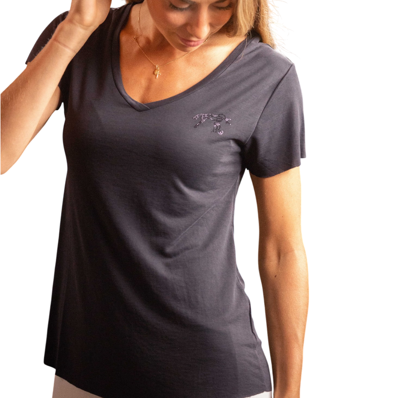 Pénélope - T-shirt manches courtes femme Juline marine