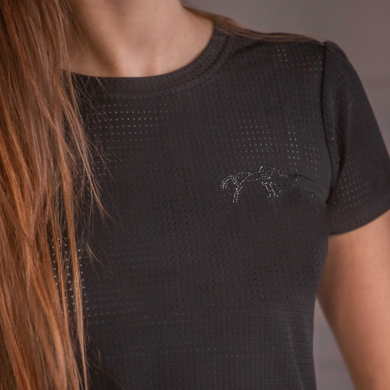 Pénélope - Dames T-shirt korte mouwen Techflo zwart