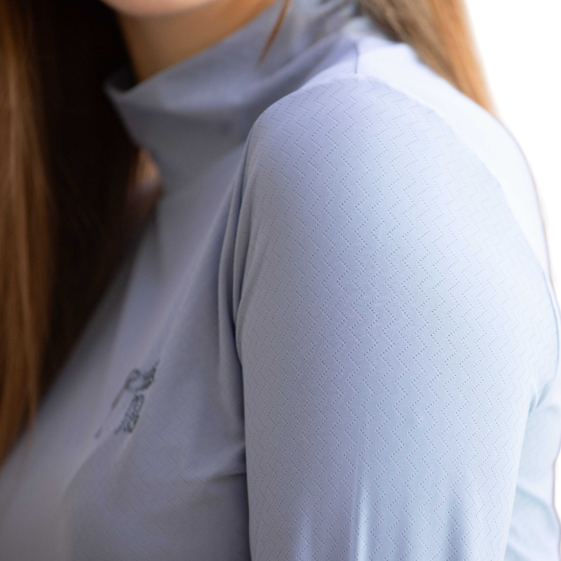 Pénélope - T-shirt technique manches longues femme Charlotte bleu-gris