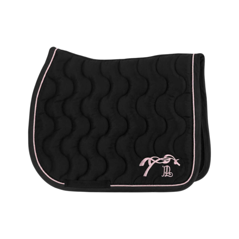 Pénélope - Tapis de selle Diamant noir/ rose pâle