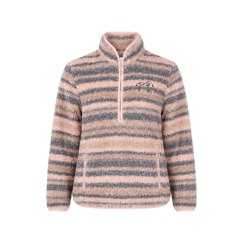 Pénélope - Veste manches longues polaire femme Opaline rose / gris
