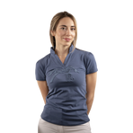 Pénélope Store - Dames polo korte mouwen Iliana blauw grijs | - Ohlala
