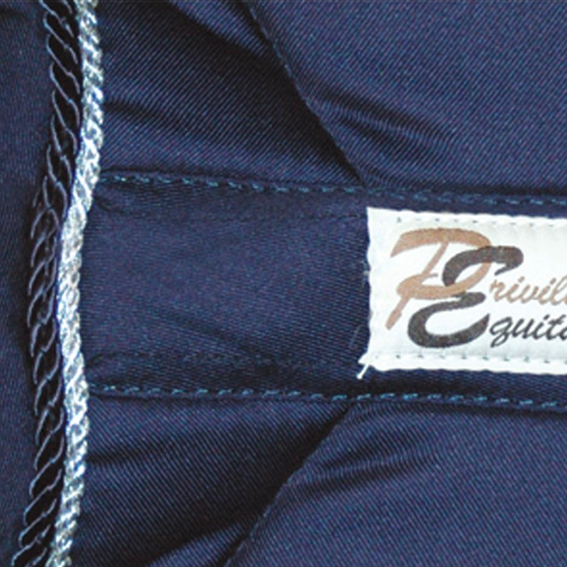 Privilège Equitation - Tapis de selle Palm Beach Marine / Argent / Marine | - Ohlala