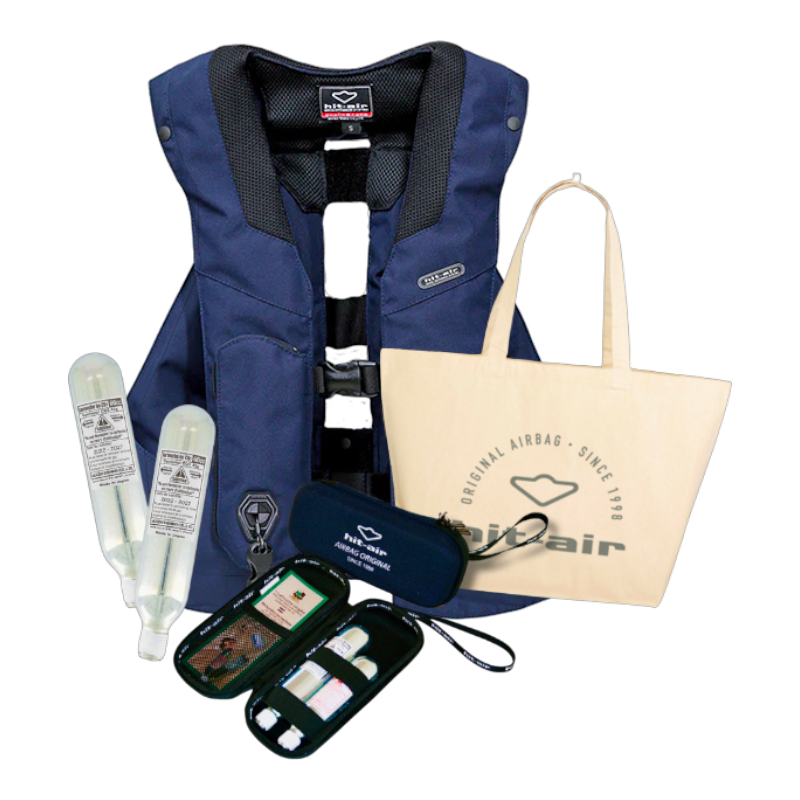 Hit Air - Pack gilet airbag MLV3 marine + étui + cartouches + tote bag