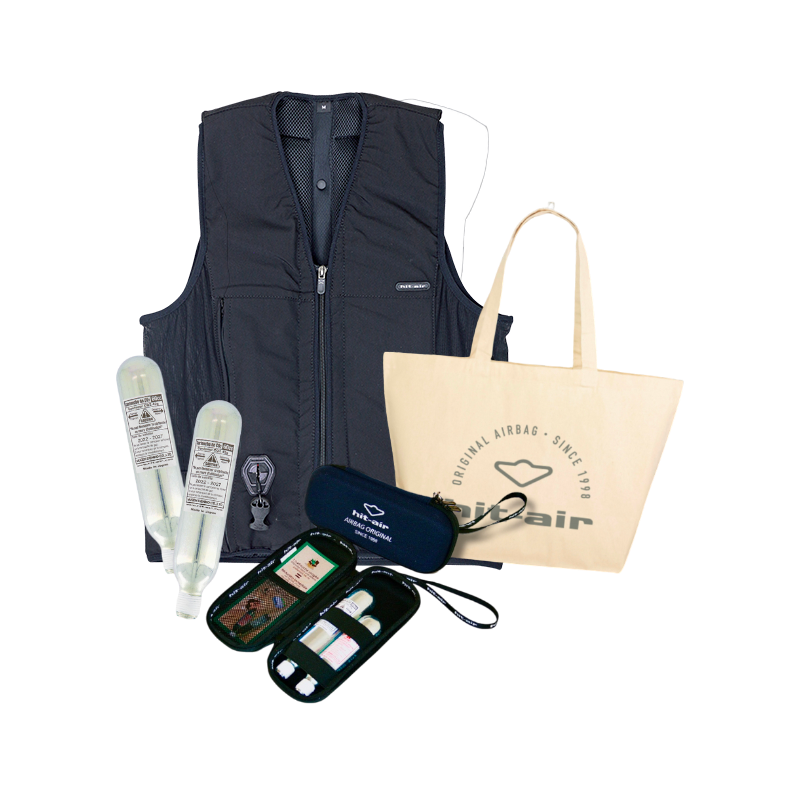 Hit Air - Pack gilet airbag Airflex enfant noir + étui + cartouches + tote bag