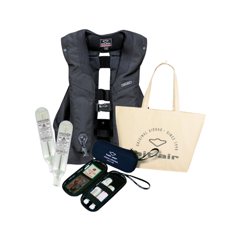 Hit Air - Pack gilet airbag MLV3 noir + étui + cartouches + tote bag