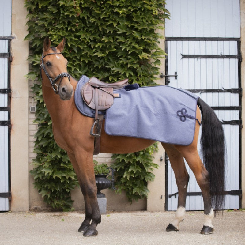 Paddock Sports - Couvre-reins Quarter Wooltouch bleu chiné