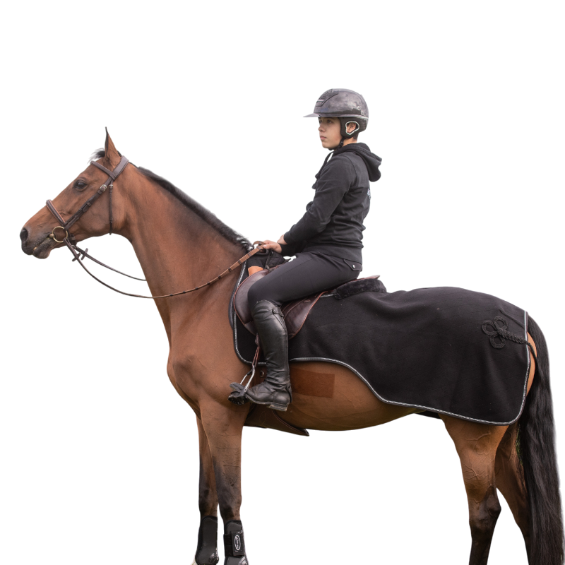 Paddock Sports - Couvre-reins polaire Diagonal noir