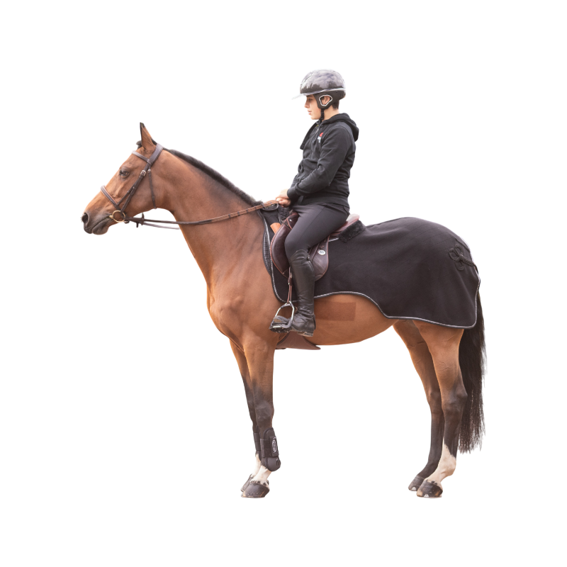 Paddock Sports - Couvre-reins polaire Diagonal noir