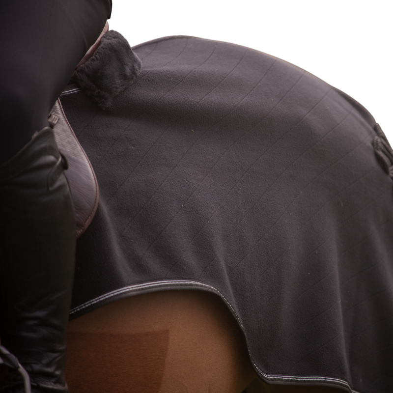 Paddock Sports - Couvre-reins polaire Diagonal noir