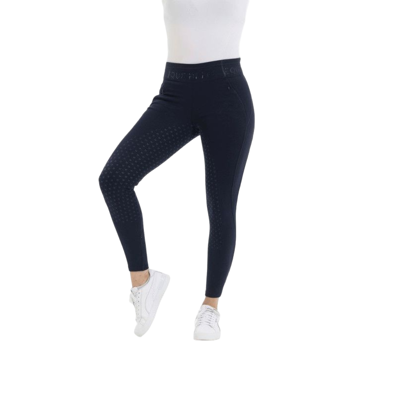 Equithème - Legging d'équitation fond silicone femme Pamela marine | - Ohlala