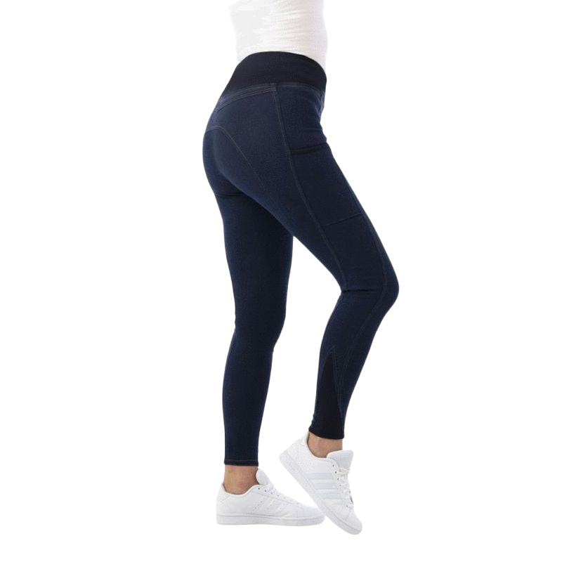 Equithème - Legging d'équitation femme Pull-On Lola marine | - Ohlala