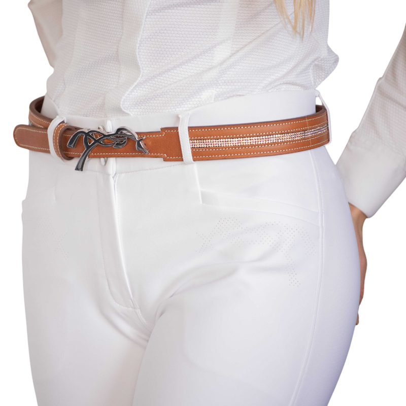 Pénélope - Ceinture signature Strass cognac