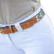 Pénélope - Ceinture Pearl Cognac/ Turquoise | - Ohlala