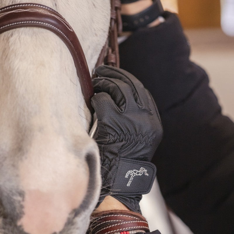 Pénélope - Gants d'équitation Lyoni noir