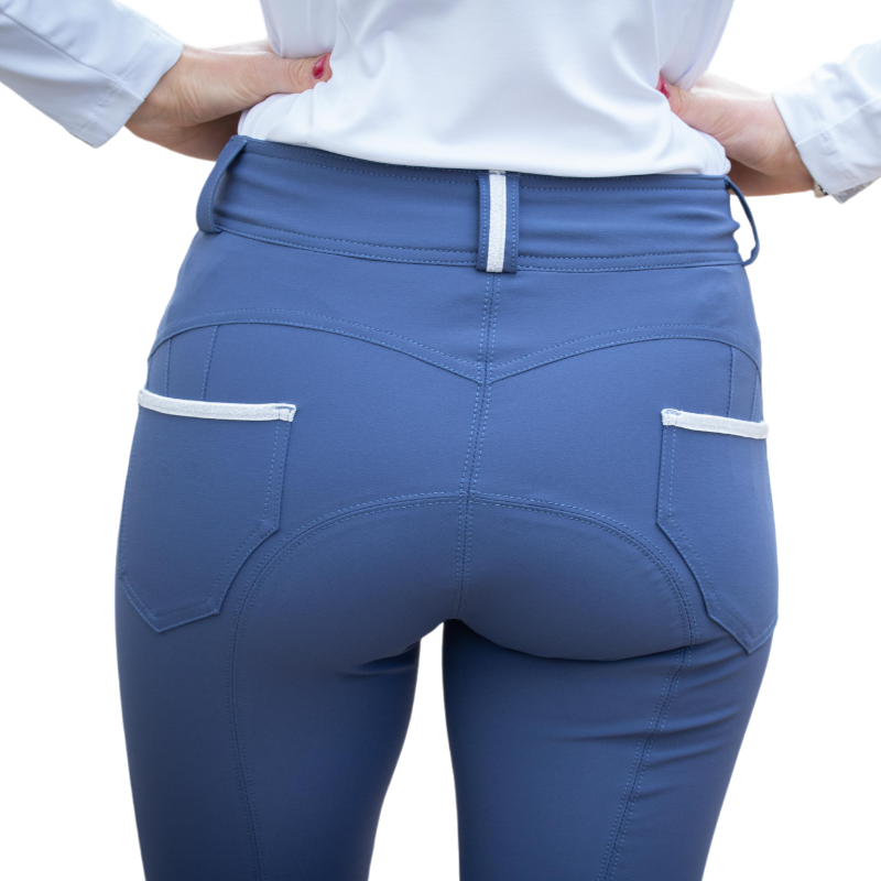 Pénélope - Pantalon d'équitation femme Fun Pushup bleu dauphin