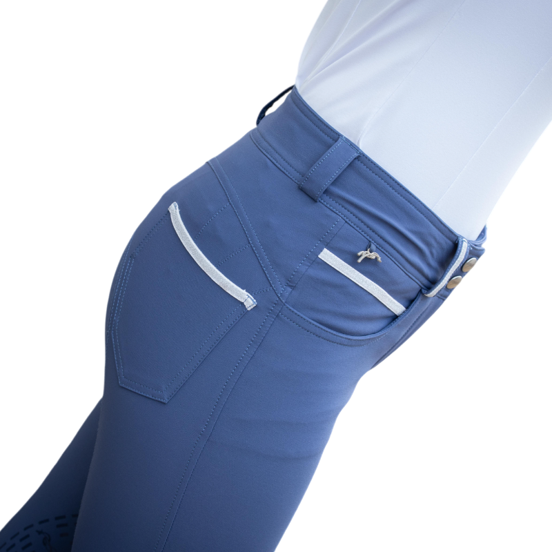 Pénélope - Pantalon d'équitation femme Fun Pushup bleu dauphin