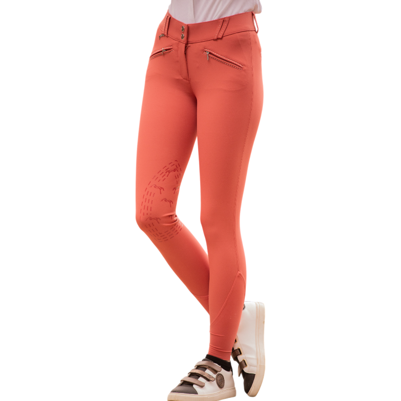 Pénélope - Pantalon d'équitation taille haute femme Rocky pêche