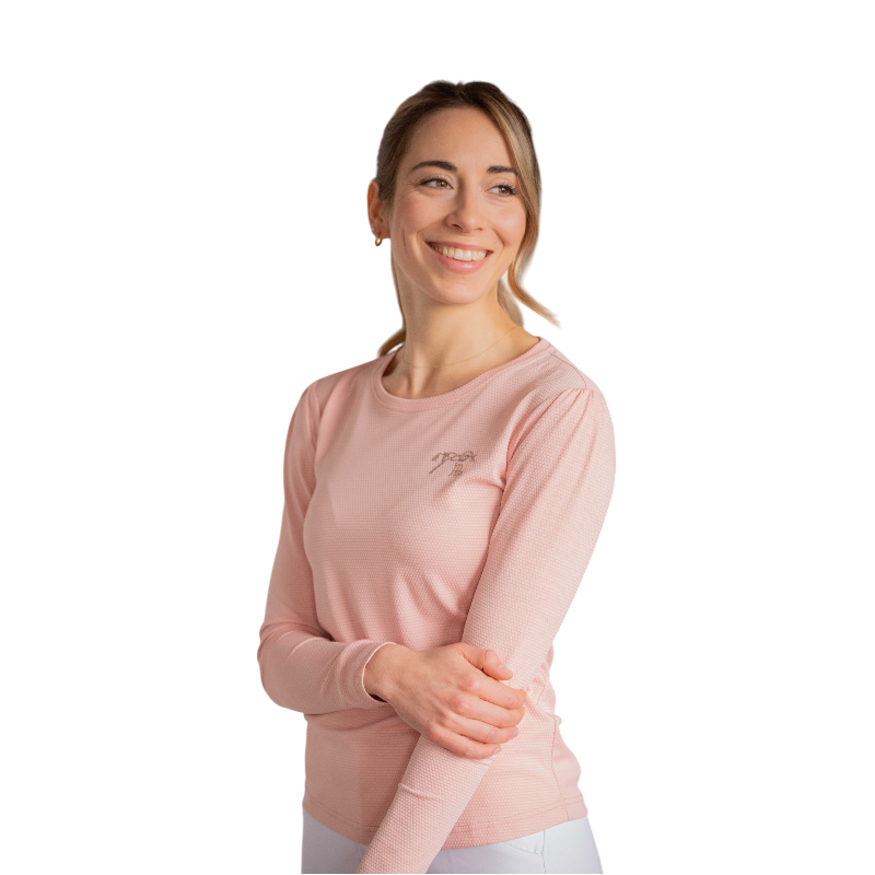 Pénélope - T-shirt manches longues femme Techty Honey rose