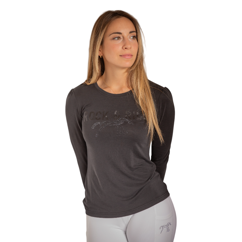 Pénélope - T-shirt manches longues femme Lovely anthracite