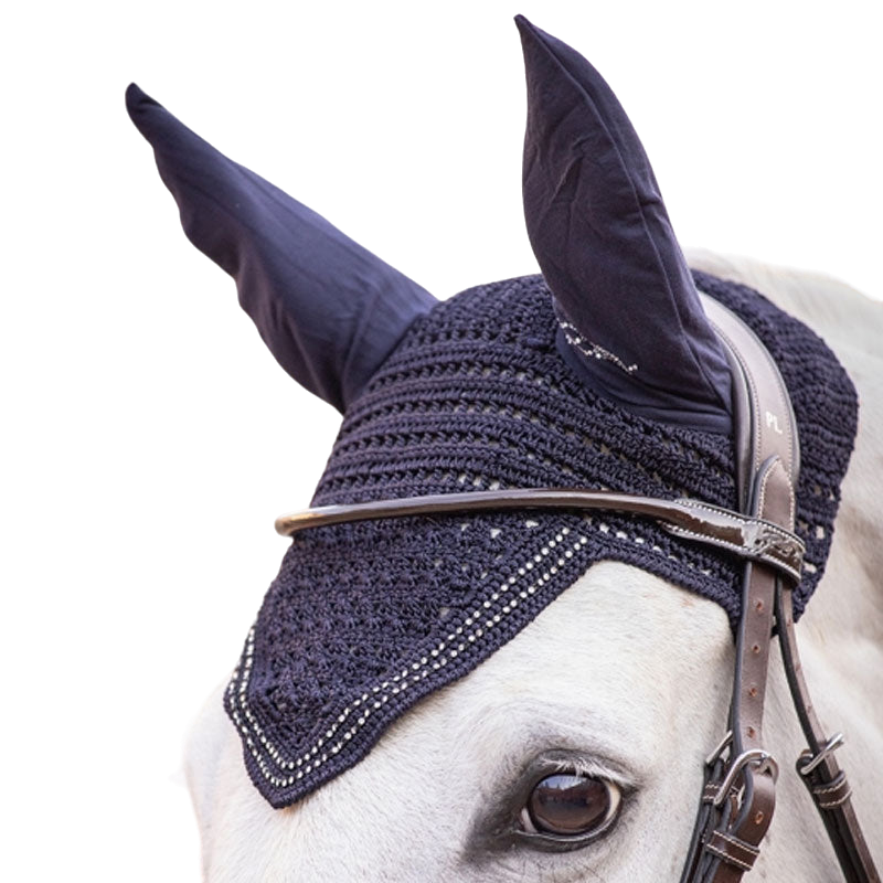 Pénélope - Bonnet pour chevaux New Strass marine