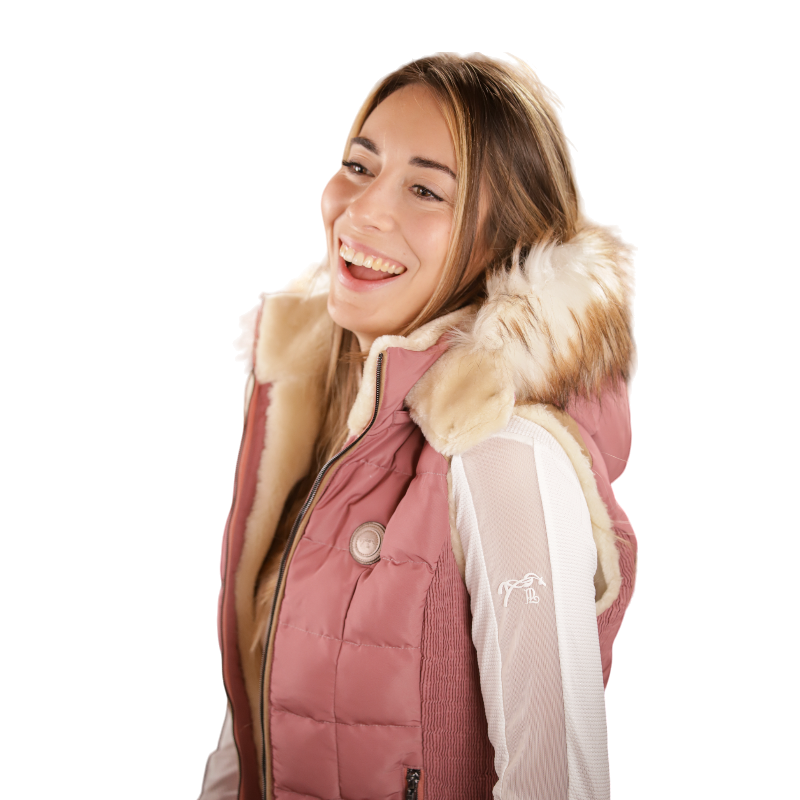 Pénélope - Doudoune sans manches Newroge femme vieux rose