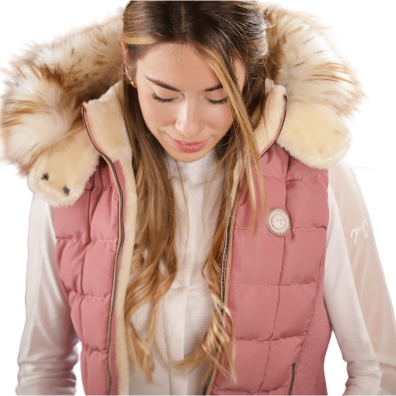Pénélope - Doudoune sans manches Newroge femme vieux rose