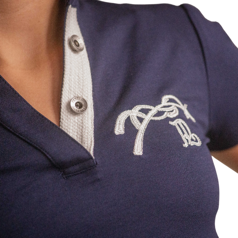 Eden by Pénélope - Polo manches courtes enfant Victorine marine | - Ohlala