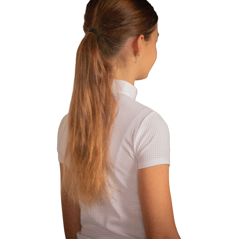 Eden by Pénélope - Polo manches courtes enfant Florence Mesh blanc | - Ohlala