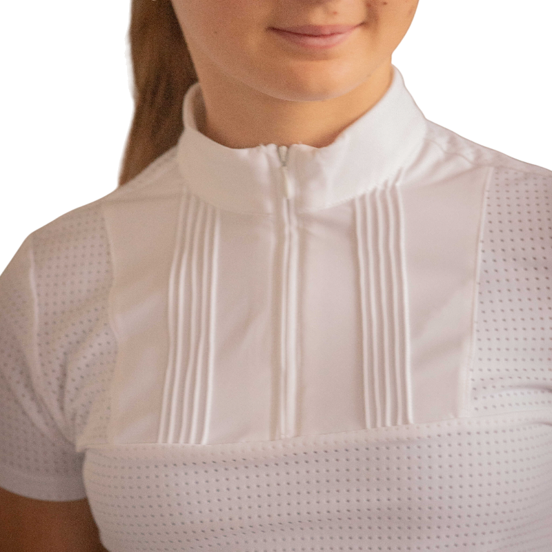 Eden by Pénélope - Polo manches courtes enfant Florence Mesh blanc | - Ohlala