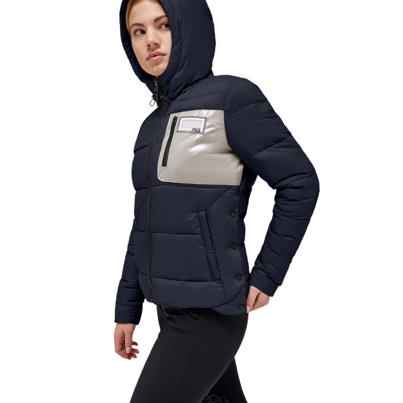 RG Italy - Doudoune manches longues femme Hooded Puffer marine