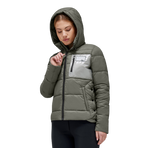 RG Italy - Gewatteerde jas lange mouwen dames Hooded Puffer kaki groen | - Ohlala