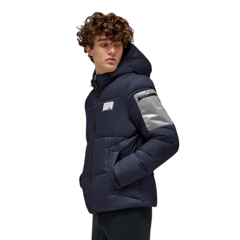 RG Italy - Doudoune manches longues homme Hooded Puffer marine