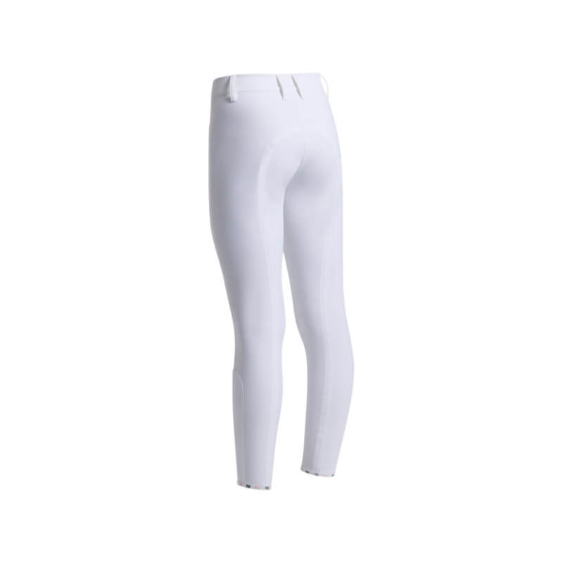 RG Italy - Pantalon d'équitation fille Logo Strass blanc/ rose