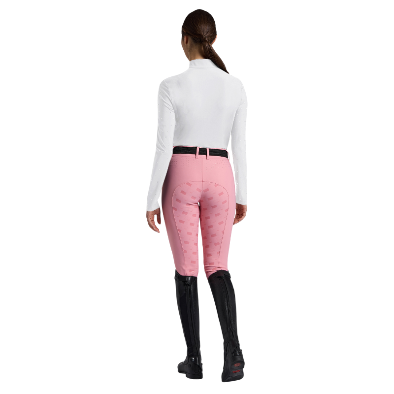 RG Italy - Polo de concours manches longues femme Strass Button blanc/ knit