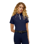 RG Italy - Polo technique manches courtes femme Training Zip marine | - Ohlala
