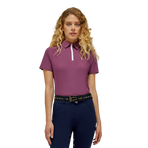 RG Italy - Polo technique manches courtes femme Training Zip violet | - Ohlala