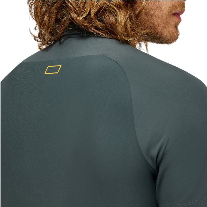 RG Italy - Polo technique manches courtes homme Training Zip gris anthracite | - Ohlala