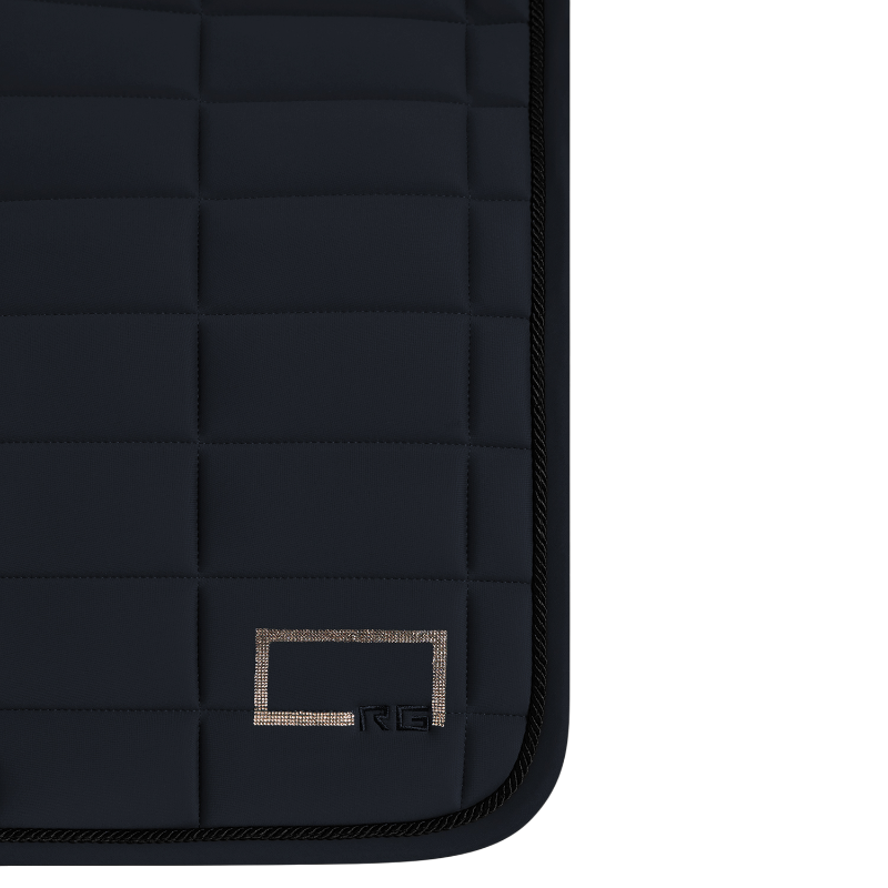 RG Italy - Tapis de selle Logo Strass marine/ rose