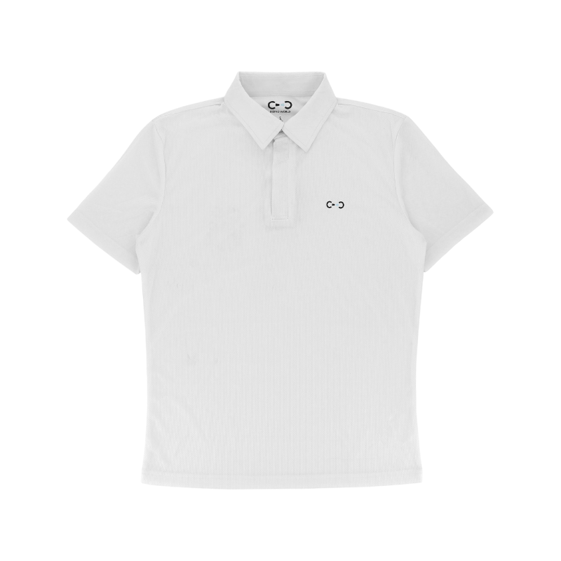 Riding World - Polo de concours manches courtes homme Romain blanc