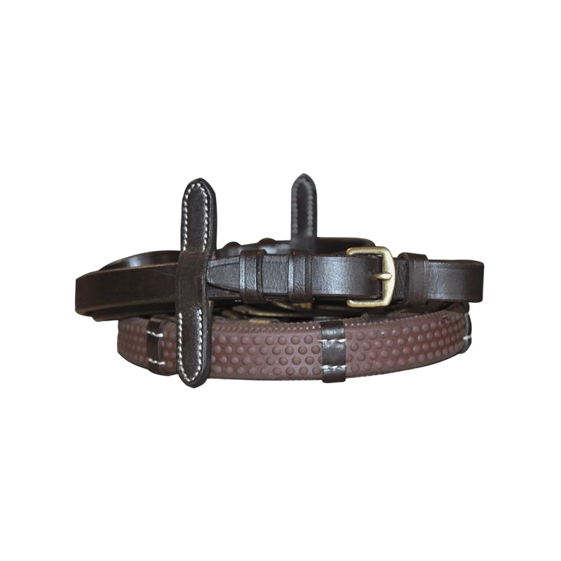 Canter - Rênes de cheval eventer avec arrêtoirs 16 mm marron | - Ohlala