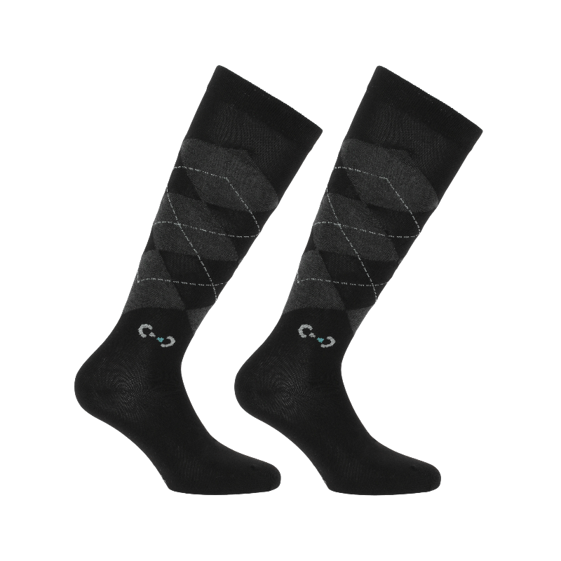 Riding World - Chaussettes d'équitation Jude noir (x2)