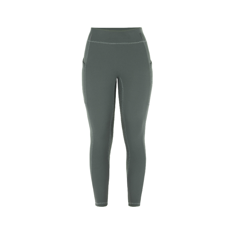 Riding World - Legging d'équitation polaire femme Volga gris/ vert