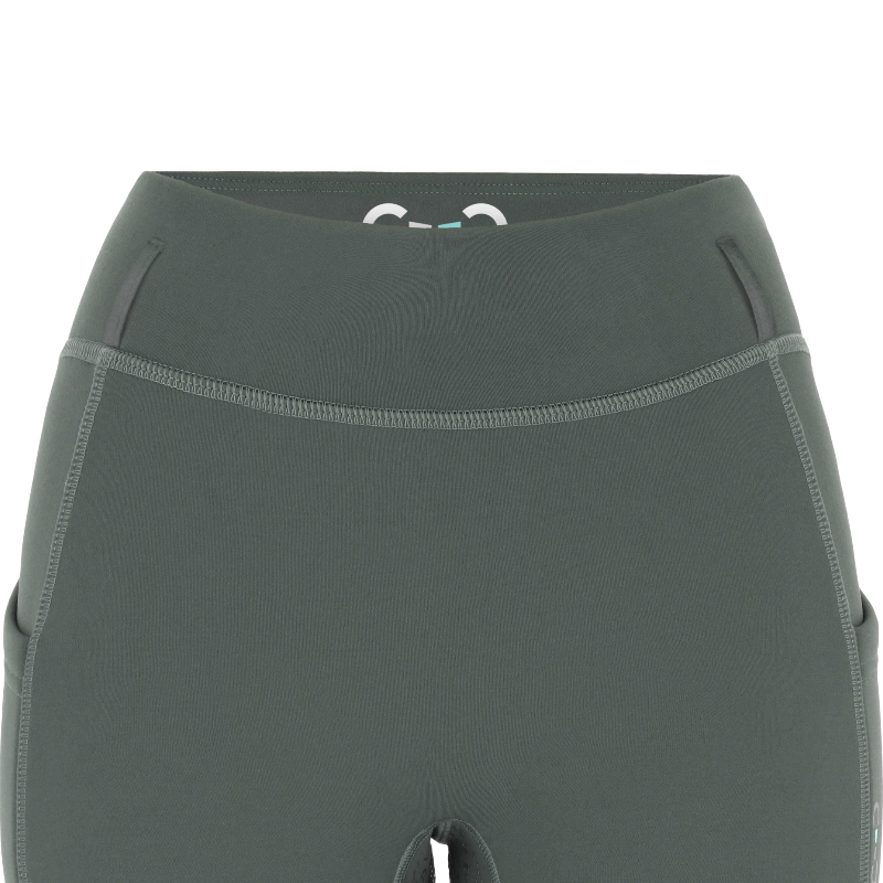 Riding World - Legging d'équitation polaire femme Volga gris/ vert