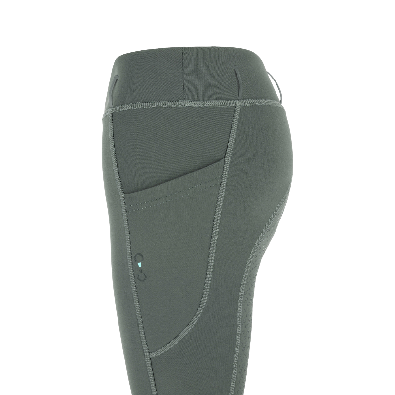 Riding World - Legging d'équitation polaire femme Volga gris/ vert