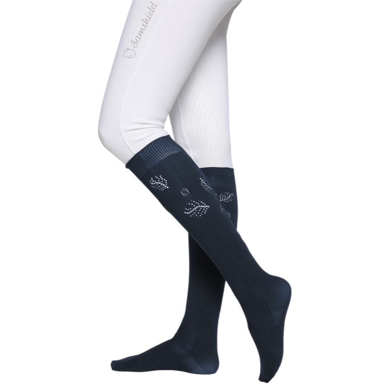Samshield - Chaussettes d'équitation Balzane Seamless Floral marine