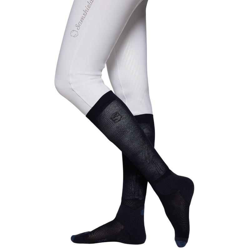 Samshield - Chaussettes d'équitation unsiexe Balzane Soft Air marine