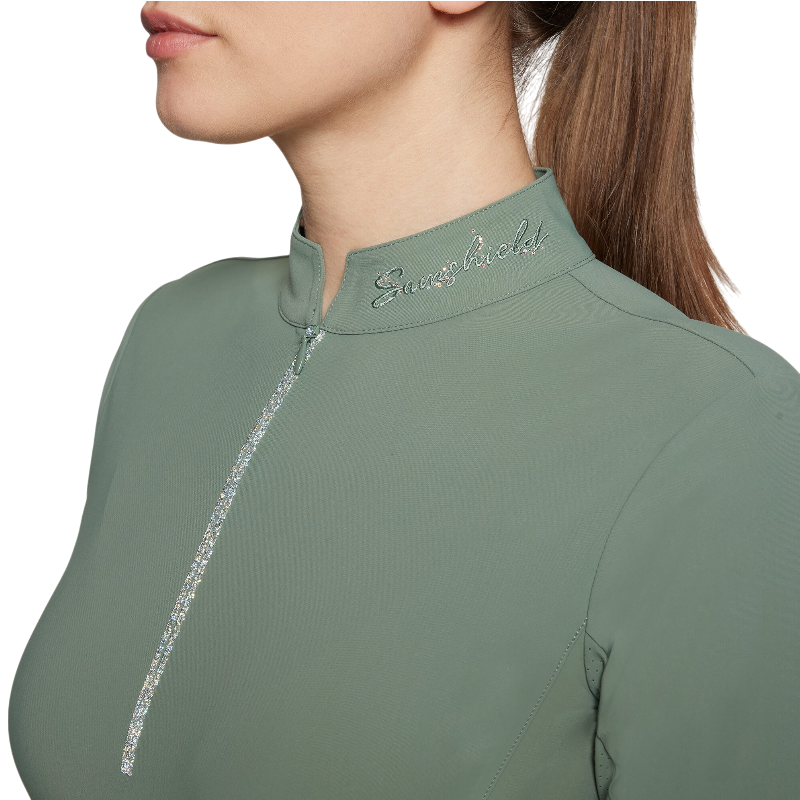 Samshield - T-shirt technique manches longues femme Brunella pistaccio