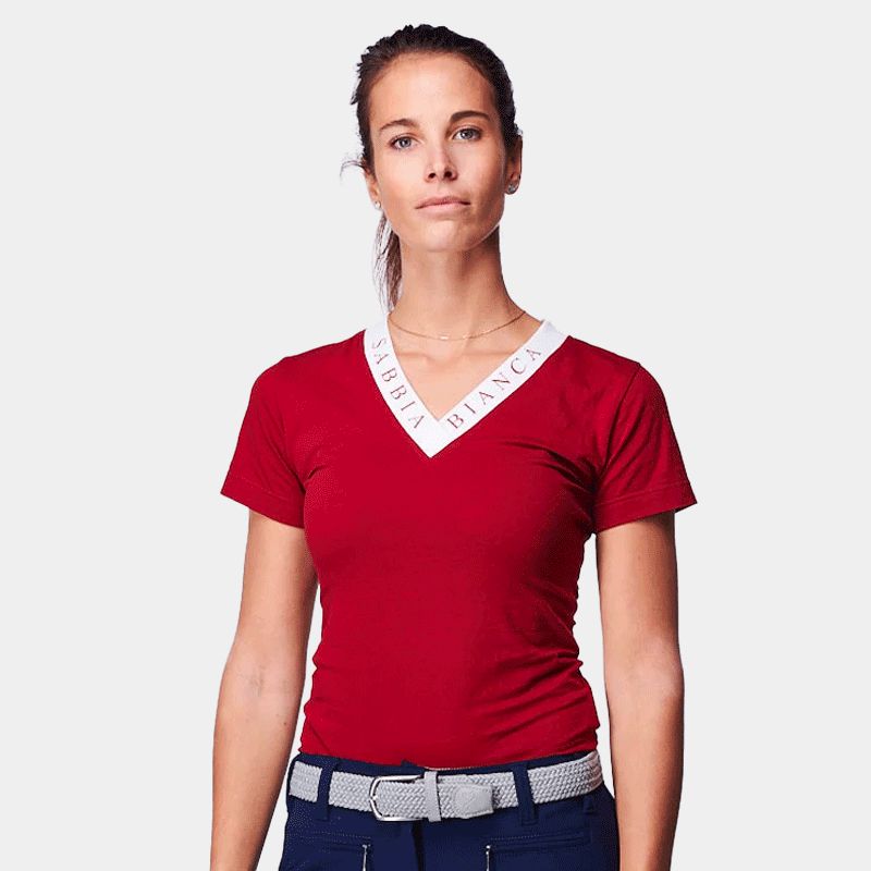 Sabbia Bianca - T-shirt manches courtes femme Adeona rouge | - Ohlala