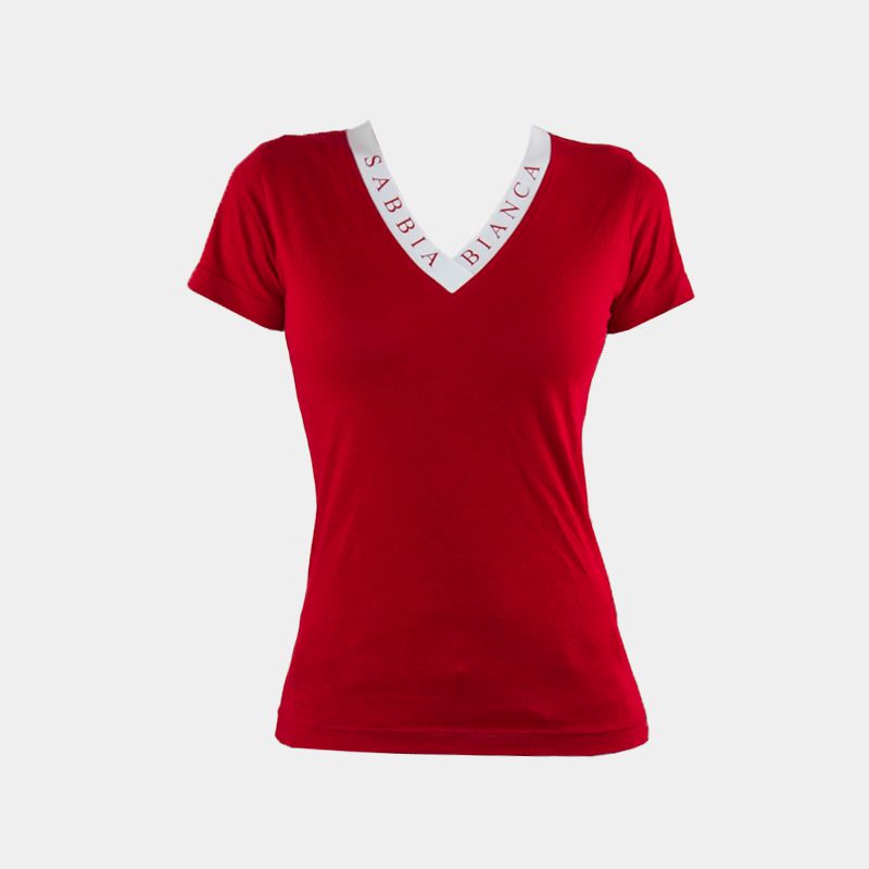 Sabbia Bianca - T-shirt manches courtes femme Adeona rouge | - Ohlala